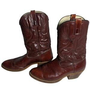 Vintage USA Dingo Western Cowboy Boots Brown Leather Size 12 D Classic Ranch